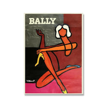 Load image into Gallery viewer, Bally Vintage Fashion Canvas Art Prints by Allthingscurated is a collection of bold and inspiring prints celebrating the Swiss luxury brand known for its men’s and women’s fashion and accessories. These unique art pieces are perfect for the fashionista’s dressing room or elegant living room. Featured here is the Abstract Lady Print.