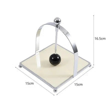 Load image into Gallery viewer, AXO Stainless Steel Paper Napkin/Serviette Holders by Allthingscurated feature a stunning range holders in a minimalist design with weighted orb in red and black, ensuring your paper napkins stay perfectly in place. Elevate your dining experience with these functional holders that are perfect for buffet tables and outdoor dining. Featured here is the tall style in white base and black orb.