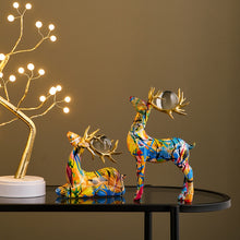 Load image into Gallery viewer, Colorful Modern Art Reindeer Set