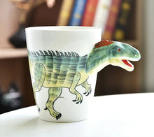 Load image into Gallery viewer, 3D Dinosaur Mug Collection by Allthingscurated consists of 8 unique dinosaur designs with each mug holding a generous capacity of 400ml or 13.5 ounce. Made of high-quality porcelain, they are the perfect gift for dinosaur lovers. The design seen here is Allosaurus.