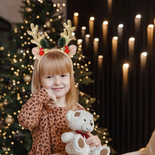 Load image into Gallery viewer, Add some sparkle to your holiday party with these Glittering Antler Christmas Headbands by Allthingscurated. Comes in 2 designs in Red or Gold. These beautiful accessories are perfect for hyping up the festive atmosphere.