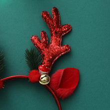 Load image into Gallery viewer, Add some sparkle to your holiday party with these Glittering Antler Christmas Headbands by Allthingscurated. Comes in 2 designs in Red or Gold. These beautiful accessories are perfect for hyping up the festive atmosphere.