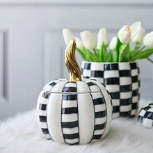 Load image into Gallery viewer, Geometric Checkered Pumpkin Decorative Jars