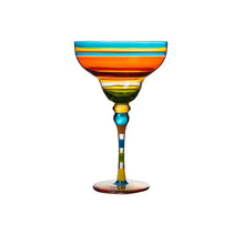 Load image into Gallery viewer, Ibiza Party Cocktail Glasses by Allthingscurated are available in 7 eclectic designs. Each cup is hand-painted and hand drawn to reflect its individual personality and creativity. Each cup has a capacity of 270ml or 9 ounce. Feature here is Blue Swirl design.