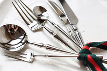 Load image into Gallery viewer, Bright Silver Stainless Steel flatware by Allthingscurated crafted from high-quality stainless steel with a forged construction ensures durability.  It has a bright silver mirror finish that will add a touch of elegance to any meal.