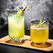 Load image into Gallery viewer, Brix U Design Drinking Glass by Allthingscurated is made of lead-free, high-quality glass and spots a sexy U shape ribbed pattern that provides a comfortable grip when holding. These glasses is the perfect combination of style and functionality, making it suitable for everyday use and a wide variety of beverage from iced café lattes to cocktails, juices and whiskeys. It’s also dishwasher-safe for easy cleaning. Comes in 370ml, 410ml and 430ml or, 12 ounce, 14 ounce and 14.5 ounce.