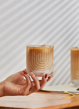 Load image into Gallery viewer, Brix U Design Drinking Glass by Allthingscurated is made of lead-free, high-quality glass and spots a sexy U shape ribbed pattern that provides a comfortable grip when holding. These glasses is the perfect combination of style and functionality, making it suitable for everyday use and a wide variety of beverage from iced café lattes to cocktails, juices and whiskeys. It’s also dishwasher-safe for easy cleaning. Comes in 370ml, 410ml and 430ml or, 12 ounce, 14 ounce and 14.5 ounce.