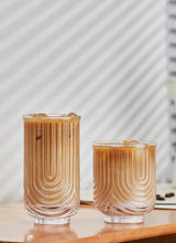 Load image into Gallery viewer, Brix U Design Drinking Glass by Allthingscurated is made of lead-free, high-quality glass and spots a sexy U shape ribbed pattern that provides a comfortable grip when holding. These glasses is the perfect combination of style and functionality, making it suitable for everyday use and a wide variety of beverage from iced café lattes to cocktails, juices and whiskeys. It’s also dishwasher-safe for easy cleaning. Comes in 370ml, 410ml and 430ml or, 12 ounce, 14 ounce and 14.5 ounce.