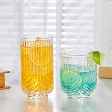 Load image into Gallery viewer, Brix U Design Drinking Glass by Allthingscurated is made of lead-free, high-quality glass and spots a sexy U shape ribbed pattern that provides a comfortable grip when holding. These glasses is the perfect combination of style and functionality, making it suitable for everyday use and a wide variety of beverage from iced café lattes to cocktails, juices and whiskeys. It’s also dishwasher-safe for easy cleaning. Comes in 370ml, 410ml and 430ml or, 12 ounce, 14 ounce and 14.5 ounce.