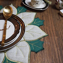 Load image into Gallery viewer, Holiday Poinsettia Applique Placemat