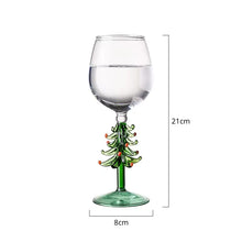 Load image into Gallery viewer, These charming Christmas Tree Stem Glass by Allthingscurated features a sculptural 3D design on the stem. Comes in classic green or bright white, it adds a festive vibe to your holiday gatherings. These glasses make thoughtful gifts for your loved ones. Stem glass measures aproximately 21cm or 8 inches in height and 8cm or 3 inches in length with a capacity of 360ml or 12 fluid ounce.