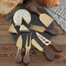 Load image into Gallery viewer, Walnut Cheese Knife 6-piece Set