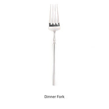 Load image into Gallery viewer, Bright Silver Stainless Steel flatware by Allthingscurated crafted from high-quality stainless steel with a forged construction ensures durability.  It has a bright silver mirror finish that will add a touch of elegance to any meal.  This is a Dinner Fork.