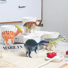 Load image into Gallery viewer, 3D Dinosaur Mug Collection by Allthingscurated consists of 8 unique dinosaur designs with each mug holding a generous capacity of 400ml or 13.5 ounce. Made of high-quality porcelain, they are the perfect gift for dinosaur lovers.