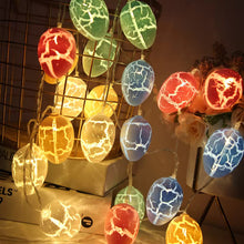 Load image into Gallery viewer, These Colorful Easter Eggs LED String Lights by Allthingscurated come in lengths of 1.5 meters or 5 feet with 10 LED lights or 3 meterd or 10 feet with 20 LED lights. They are perfect for decorating and adding a fun and playful touch to your Easter holiday festivities and decorations.