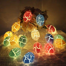 Load image into Gallery viewer, These Colorful Easter Eggs LED String Lights by Allthingscurated come in lengths of 1.5 meters or 5 feet with 10 LED lights or 3 meterd or 10 feet with 20 LED lights. They are perfect for decorating and adding a fun and playful touch to your Easter holiday festivities and decorations.