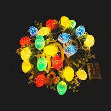 Load image into Gallery viewer, These Colorful Easter Eggs LED String Lights by Allthingscurated come in lengths of 1.5 meters or 5 feet with 10 LED lights or 3 meterd or 10 feet with 20 LED lights. They are perfect for decorating and adding a fun and playful touch to your Easter holiday festivities and decorations.