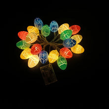 Load image into Gallery viewer, These Colorful Easter Eggs LED String Lights by Allthingscurated come in lengths of 1.5 meters or 5 feet with 10 LED lights or 3 meterd or 10 feet with 20 LED lights. They are perfect for decorating and adding a fun and playful touch to your Easter holiday festivities and decorations.