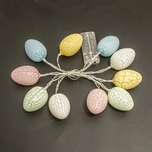 Load image into Gallery viewer, These Colorful Easter Eggs LED String Lights by Allthingscurated come in lengths of 1.5 meters or 5 feet with 10 LED lights or 3 meterd or 10 feet with 20 LED lights. They are perfect for decorating and adding a fun and playful touch to your Easter holiday festivities and decorations.