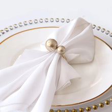 Load image into Gallery viewer, Faux Pearls Napkin Rings in a set of 6 by Allthingscurated are adorned with big and small pearls to create an overall look of elegance and sophistication. They are perfect for special occasions. Come available in 4 different color combinations.
