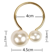 Load image into Gallery viewer, Faux Pearls Napkin Rings in a set of 6 by Allthingscurated are adorned with big and small pearls to create an overall look of elegance and sophistication. They are perfect for special occasions. Come available in 4 different color combinations.