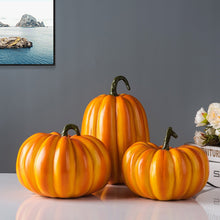 Load image into Gallery viewer, Faux Pumpkins Decor by Allthingscurated. These charming and realistic ornamental pumpkins come in 3 sizes. Perfect for your holidays and fall decoration, making your home extra cozy and warm this Thanksgiving and Halloween.