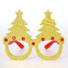 Load image into Gallery viewer, These Christmas Party Glasses by Allthingscurated are the perfect fun accessory for festive parties and gatherings during the holiday season. Their unique design and cheerful holiday style make them great props for creating memorable moments an happy Instagram posts to capture the joy of the season. Featured here is Gold Tree design.