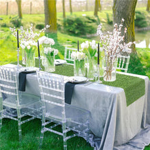Load image into Gallery viewer, Faux Grass Table Runner by Allthingscurated is the perfect decorative piece to spice up your table settings for spring, summer and easter.  Featuring tufted grass for a realistic look, this runner is a must-have for garden-themed gatherings or outdoor parties. You can also decorate your patio and balcony with this fun and versatile decorative piece for a touch of nature indoor. Comes in 3 different sizes.