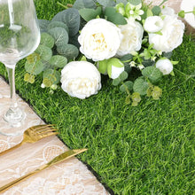 Load image into Gallery viewer, Faux Grass Table Runner by Allthingscurated is the perfect decorative piece to spice up your table settings for spring, summer and easter.  Featuring tufted grass for a realistic look, this runner is a must-have for garden-themed gatherings or outdoor parties. You can also decorate your patio and balcony with this fun and versatile decorative piece for a touch of nature indoor. Comes in 3 different sizes.