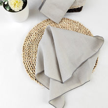 Load image into Gallery viewer, Border Trim Linen Napkins (set of 4)
