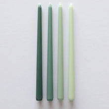 Load image into Gallery viewer, Gradient Pastel Color Unscented Candles by Allthingscurated feature 4 color coordinated candles, all conveniently packaged in one set. These exquisite blend of pastel candle tones is a good way to elevate your home décor or created the right mood for any occasion. Come in 7 unique color combinations. Featured here is the green collection.