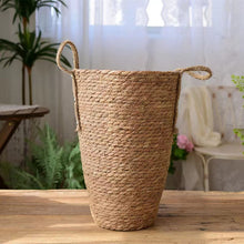 Load image into Gallery viewer, Hayden Tall Planters by Allthingscurated come in 3 sizes. Hand-woven using natural seagrass and comes with handles for easy transportation.