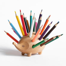 Load image into Gallery viewer, Wooden Hedgehog Pen Holder