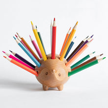 Load image into Gallery viewer, Wooden Hedgehog Pen Holder