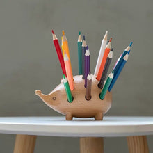 Load image into Gallery viewer, Wooden Hedgehog Pen Holder
