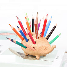 Load image into Gallery viewer, Wooden Hedgehog Pen Holder