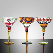 Load image into Gallery viewer, Ibiza Party Cocktail Glasses by Allthingscurated are available in 7 eclectic designs. Each cup is hand-painted and hand drawn to reflect its individual personality and creativity. Each cup has a capacity of 270ml or 9 ounce.