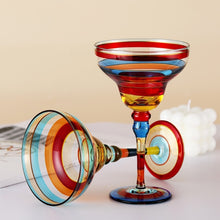 Load image into Gallery viewer, Ibiza Party Cocktail Glasses by Allthingscurated are available in 7 eclectic designs. Each cup is hand-painted and hand drawn to reflect its individual personality and creativity. Each cup has a capacity of 270ml or 9 ounce.