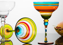Load image into Gallery viewer, Ibiza Party Cocktail Glasses by Allthingscurated are available in 7 eclectic designs. Each cup is hand-painted and hand drawn to reflect its individual personality and creativity. Each cup has a capacity of 270ml or 9 ounce.