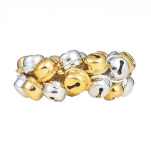 Load image into Gallery viewer, Jingle Bells Napkin Rings by Allthingscurated. Come as a set of 6 rings in color combos of red and green, or silver and gold, they are the perfect finishing touch for your holiday table setting. Spread the joy of Christmas and charm your guests with the cheerful bells.