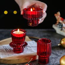 Load image into Gallery viewer, Munis Red/Green Glass Candle/Tealight Holders