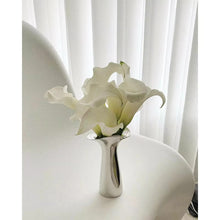 Load image into Gallery viewer, Manhattan Stainless Steel Petal Vase by Allthingscurated combines modern sophistication with minimal elegance. Designed with a petal-shaped rim that opens up up like a blooming flower, it’s a fun yet refined statement piece for any home décor style. Makes a stylish gift for housewarmings. Available in 2 sizes.