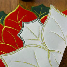 Load image into Gallery viewer, Holiday Poinsettia Applique Placemat