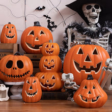 Load image into Gallery viewer, Jack O’ Lantern Pumpkin Lights by Allthingscurated features a collection of pumpkin lights in different designs and sizes to enhance your Halloween decorations. Perfect for both indoor and outdoor decoration. Use them as props for your party or to add a festive touch to your tabletop, fireplace mantel, entrance or patio.