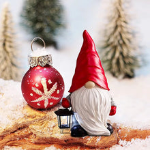 Load image into Gallery viewer, Christmas Red Gnome by Allthingscurated featuring a vibrant red pointy hat and a lantern in hand, is a charming décor idea for your Christmas holiday! It’s a delightful decorative ornament for your mantle or a stunning centerpiece for your Christmas table. Perfect for indoor charm or making a statement in your garden.
