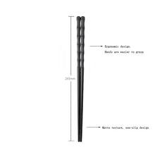 Load image into Gallery viewer, Bamboo Design Chinese Chopsticks by Allthingscurated are made from durable fiberglass polymer and heat-resistance. Stylish and sleek, the tapered end features an anti-slip design for easy and secure food picking. Enjoy 10 pairs of these high-quality chopsticks for all your Asian cuisine needs.