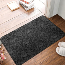 Load image into Gallery viewer, Gothic Skull Damask Floor Mat