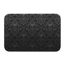 Load image into Gallery viewer, Gothic Skull Damask Floor Mat
