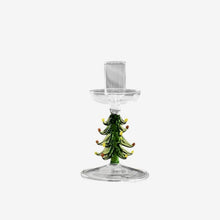Load image into Gallery viewer, Featured here is our Small Christmas Tree candle holder set against a white background.