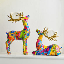 Load image into Gallery viewer, Colorful Modern Art Reindeer Set